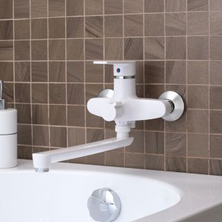 Смеситель для ванны с душем РМС PL6-006E белый